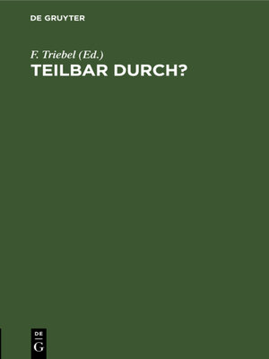 cover image of Teilbar durch?